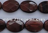 CTE462 15.5 inches 15*20mm faceted oval red tiger eye beads