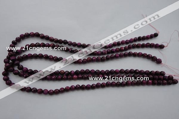 CTE471 15.5 inches 6mm faceted round red tiger eye beads wholesale