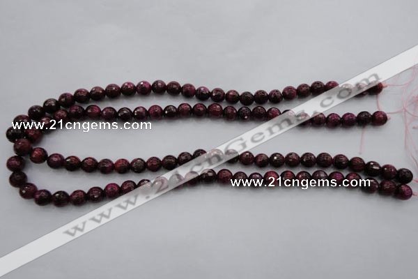 CTE472 15.5 inches 8mm faceted round red tiger eye beads wholesale