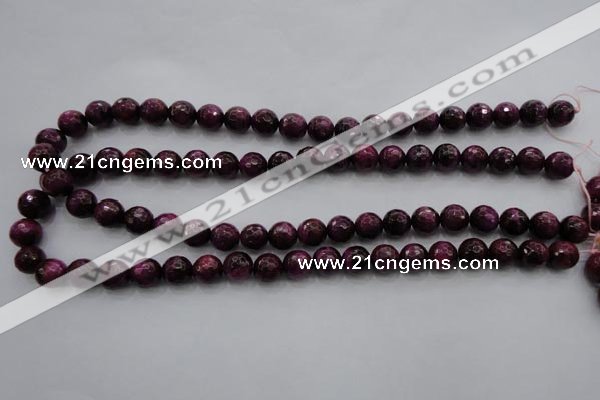 CTE473 15.5 inches 10mm faceted round red tiger eye beads wholesale