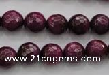 CTE474 15.5 inches 12mm faceted round red tiger eye beads wholesale