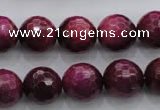 CTE475 15.5 inches 14mm faceted round red tiger eye beads wholesale