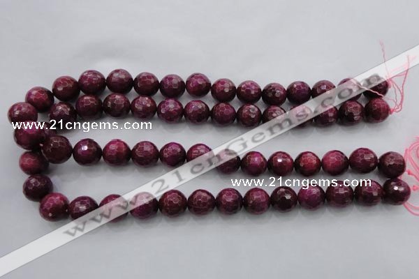 CTE475 15.5 inches 14mm faceted round red tiger eye beads wholesale