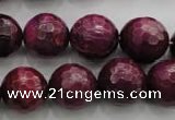 CTE476 15.5 inches 16mm faceted round red tiger eye beads wholesale