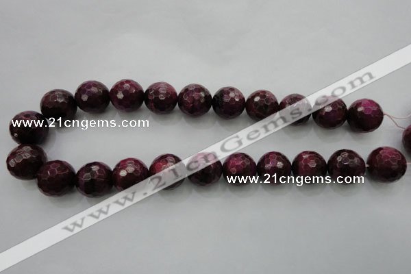 CTE477 15.5 inches 18mm faceted round red tiger eye beads wholesale