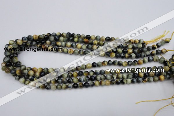 CTE551 15.5 inches 6mm round golden & blue tiger eye beads