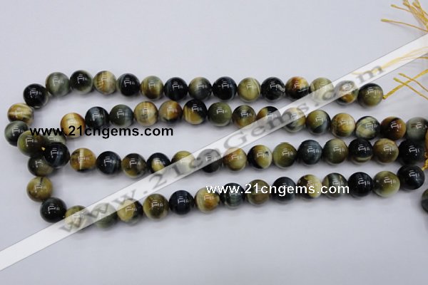 CTE553 15.5 inches 10mm round golden & blue tiger eye beads