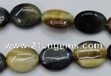 CTE570 15.5 inches 13*17mm oval golden & blue tiger eye beads