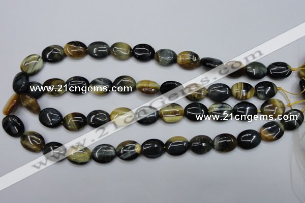 CTE570 15.5 inches 13*17mm oval golden & blue tiger eye beads