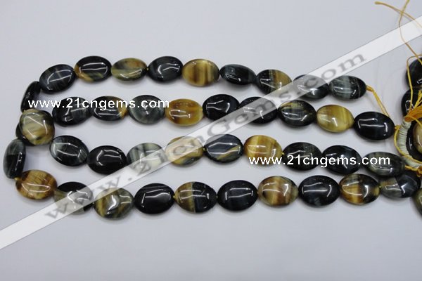 CTE571 15.5 inches 15*20mm oval golden & blue tiger eye beads