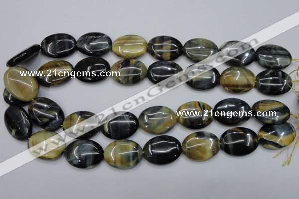 CTE572 15.5 inches 18*25mm oval golden & blue tiger eye beads