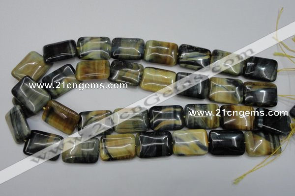 CTE578 15.5 inches 18*25mm rectangle golden & blue tiger eye beads