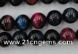 CTE594 15.5 inches 12mm round colorful tiger eye beads wholesale