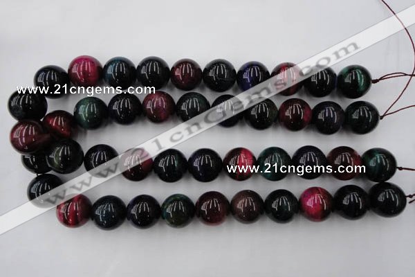 CTE597 15.5 inches 18mm round colorful tiger eye beads wholesale