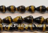 CTE605 15.5 inches 6*10mm teardrop yellow tiger eye beads wholesale