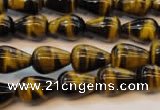 CTE606 15.5 inches 8*12mm teardrop yellow tiger eye beads wholesale