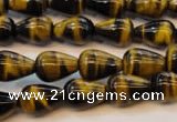 CTE606 15.5 inches 8*12mm teardrop yellow tiger eye beads wholesale