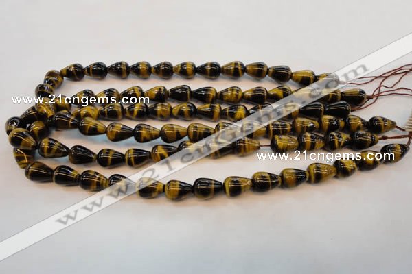 CTE606 15.5 inches 8*12mm teardrop yellow tiger eye beads wholesale