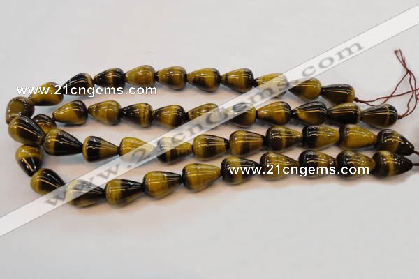 CTE608 15.5 inches 12*16mm teardrop yellow tiger eye beads wholesale