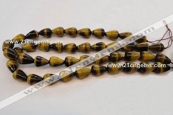 CTE609 15.5 inches 13*18mm teardrop yellow tiger eye beads wholesale