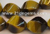 CTE620 15.5 inches 13*18mm twisted rice yellow tiger eye beads wholesale