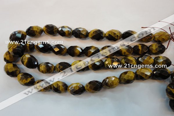 CTE625 15.5 inches 15*20mm faceted rice yellow tiger eye beads wholesale