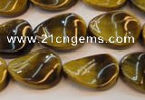 CTE638 15.5 inches 13*18mm twisted oval yellow tiger eye beads wholesale