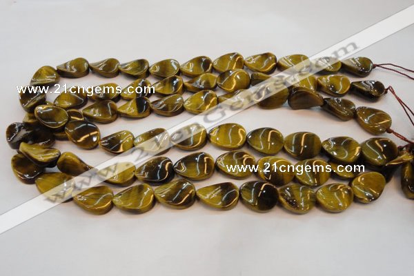 CTE638 15.5 inches 13*18mm twisted oval yellow tiger eye beads wholesale