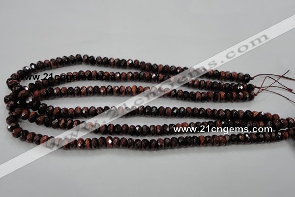 CTE65 15.5 inches 5*8mm faceted rondelle red tiger eye gemstone beads