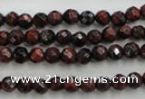 CTE701 15.5 inches 6mm faceted round red tiger eye beads