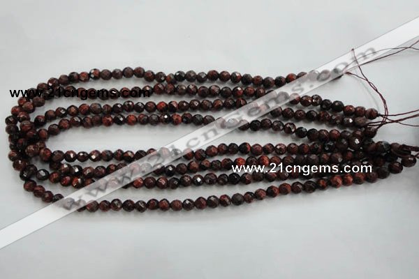 CTE701 15.5 inches 6mm faceted round red tiger eye beads