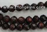 CTE702 15.5 inches 8mm faceted round red tiger eye beads