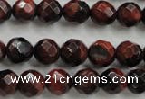 CTE703 15.5 inches 10mm faceted round red tiger eye beads