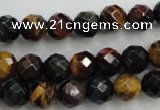 CTE713 15.5 inches 10mm faceted round mixed color tiger eye beads