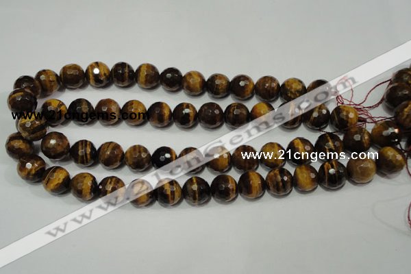 CTE756 15.5 inches 16mm faceted round yellow tiger eye beads wholesale