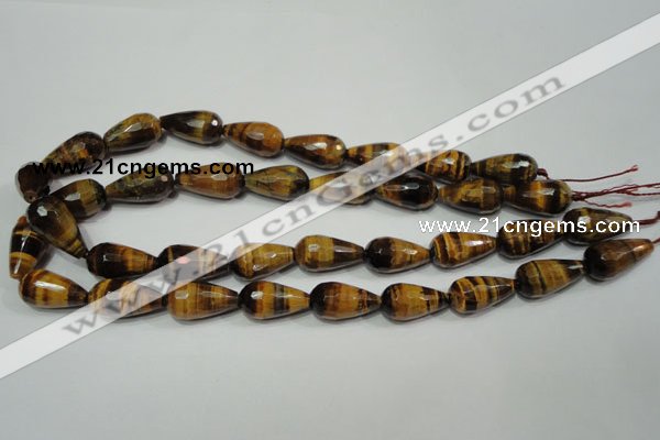 CTE762 15.5 inches 12*22mm faceted teardrop yellow tiger eye beads
