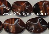 CTE860 15.5 inches 18*25mm wavy oval red tiger eye beads