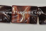 CTE867 15.5 inches 20*30mm wavy rectangle red tiger eye beads