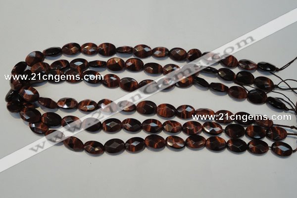 CTE871 15.5 inches 8*10mm faceted oval red tiger eye beads