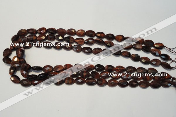 CTE881 15.5 inches 8*12mm faceted flat teardrop red tiger eye beads