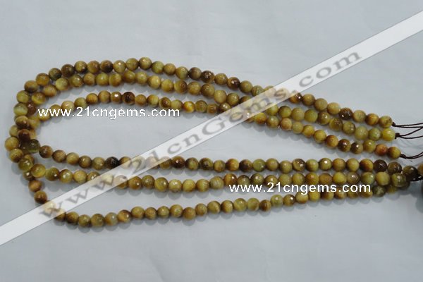 CTE901 15.5 inches 6mm faceted round golden tiger eye beads