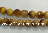 CTE902 15.5 inches 8mm faceted round golden tiger eye beads