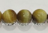 CTE905 15.5 inches 14mm faceted round golden tiger eye beads