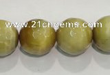 CTE906 15.5 inches 16mm faceted round golden tiger eye beads