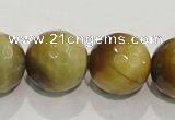 CTE907 15.5 inches 18mm faceted round golden tiger eye beads