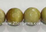 CTE908 15.5 inches 20mm faceted round golden tiger eye beads