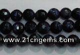 CTE932 15.5 inches 8mm faceted round dyed blue tiger eye beads