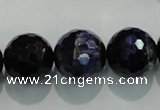 CTE937 15.5 inches 18mm faceted round dyed blue tiger eye beads