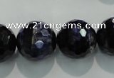 CTE938 15.5 inches 20mm faceted round dyed blue tiger eye beads