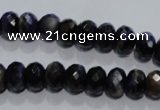 CTE940 15.5 inches 5*8mm faceted rondelle dyed blue tiger eye beads